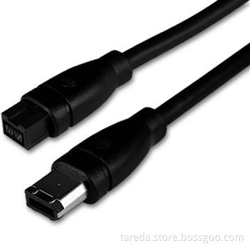 Firewire IEEE 1394 6 to 9 Pins Cable with Nickel-plated Connector and Braid Shielding